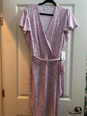 Nine West Pink and White Floral Wrap Dress